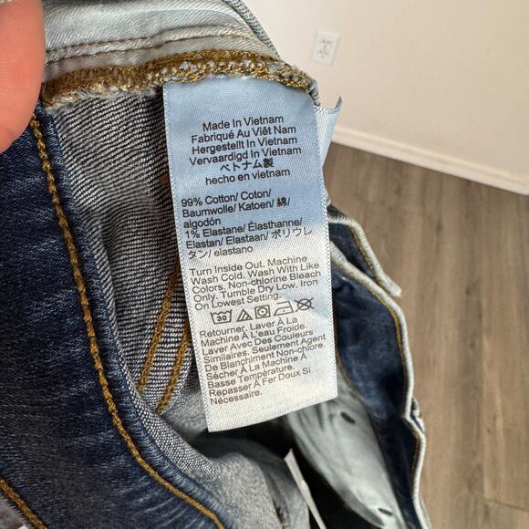 J.Crew Classic Denim Short WMNS 30 Dark Pacific Blue Wash Stretch Rolled Raw Hem - Picture 8 of 9